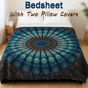 Handmade Block Print Bed-sheet / Bed cover 100% cotton/(Size:W-215 X H-220)cm