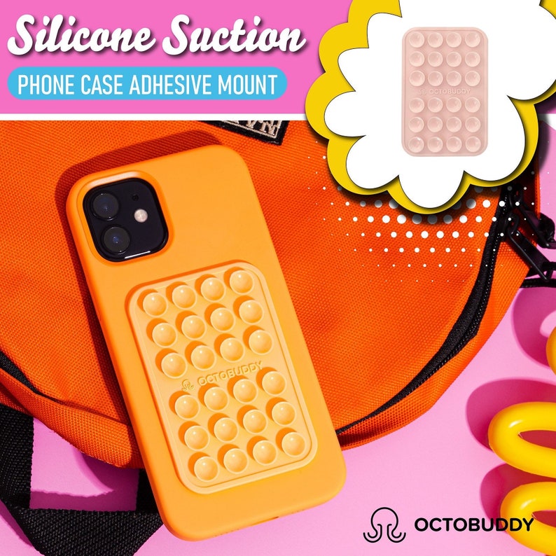 OCTOBUDDY Silicone Suction Phone Case Adhesive Mount Handsfree, Strong