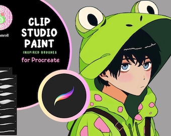 Más de 50 pinceles inspirados en manga para Procreate, como Clip Studio Paint, pinceles de Anime para Procreate, pinceles de manga para Procreate.