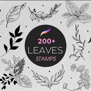 200+ Blätter procreate Stempel | Blatt procreate Pinsel | digitaler Blumenpinsel | botanische Stempel | procreate App und Ipad Pro