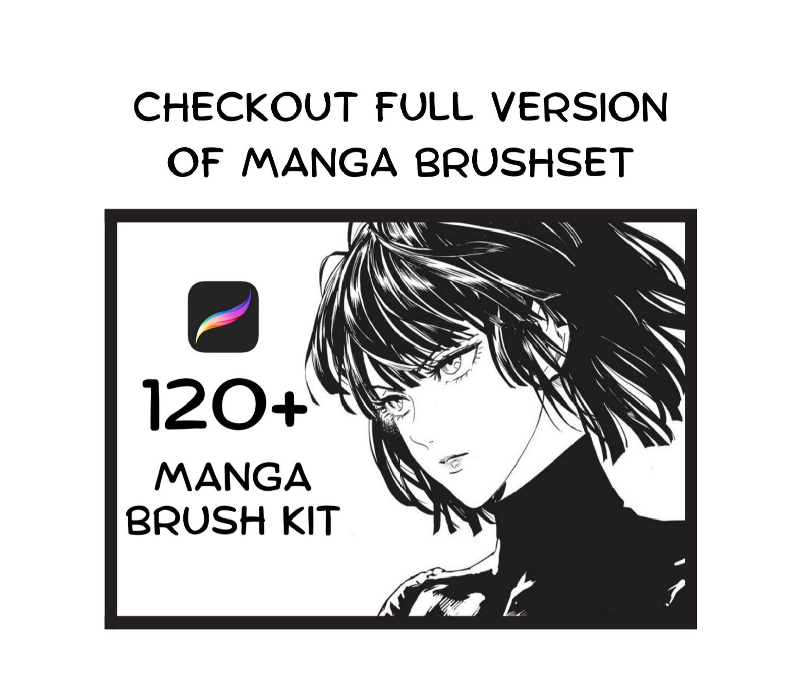 50 Manga Brush Kit, Manga Brush Procreate, Comic Ink Procreate, Manga