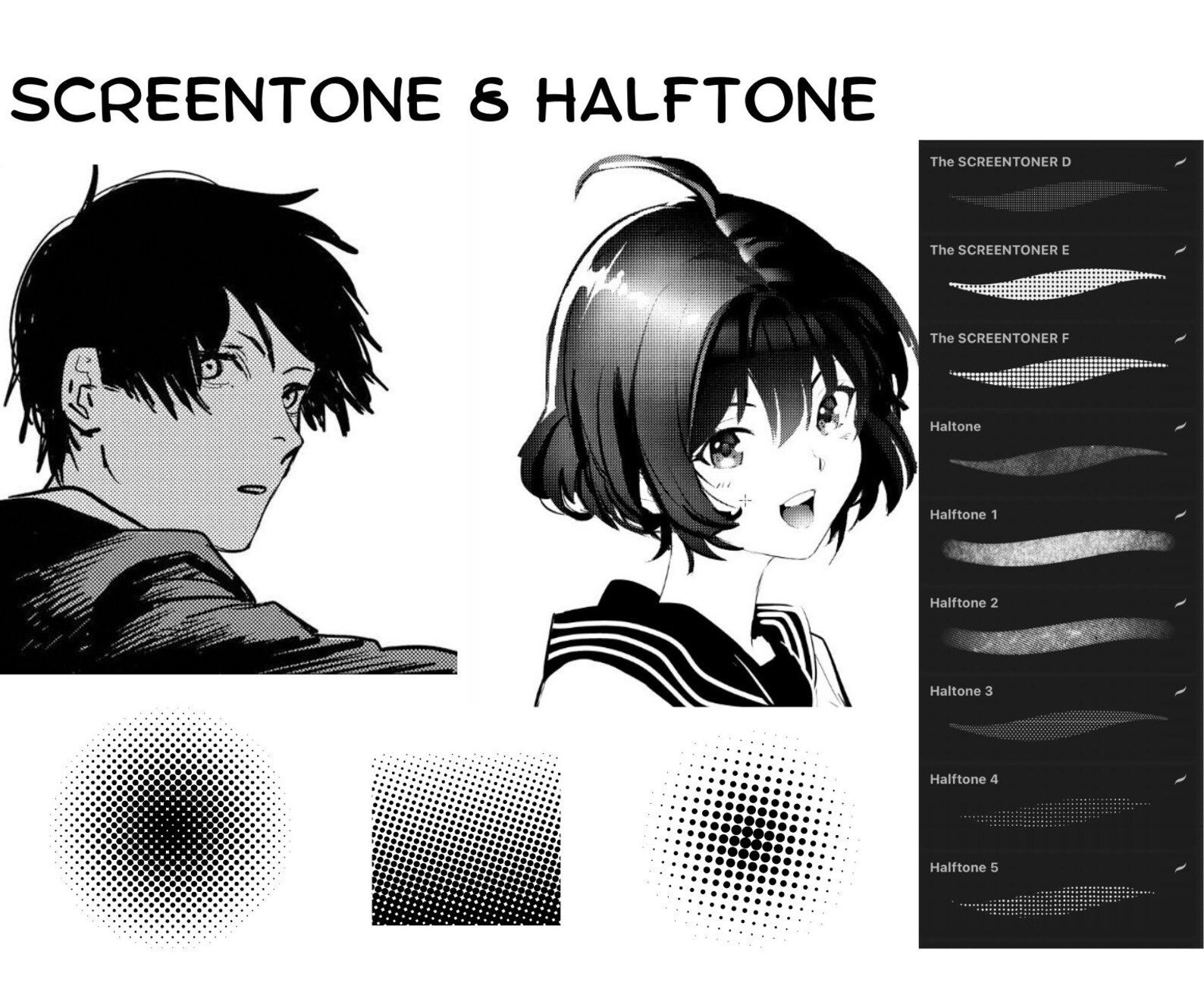 50 Manga Brush Kit, Manga Brush Procreate, Comic Ink Procreate, Manga