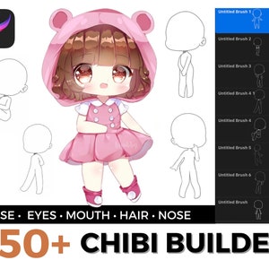 Procreate Chibi Base Chibi Pose Anime Chibi Stamp Guide Chibi Reference  Chibi Doll Procreate Pose Female Character Template P2U Base -  Norway