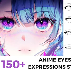 150+ anime-ogenstempel om zich voort te planten, anine-ogenpenseel voort te planten, manga-ogen om zich voort te planten, anime-uitdrukkingen voort te planten, chibi-ogen voort te brengen