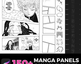 150+ Manga Panel Templates, Comic Storyboard Templates, Manga Panel Layout, Comic Panel Layout, Manga Speedline Stempel, Manga Element Stempel