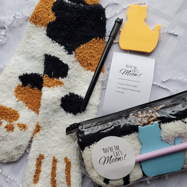 You're The Cat's Meow -  FREE Personalization - Cat Themed Appreciation  Gift - Care Package
