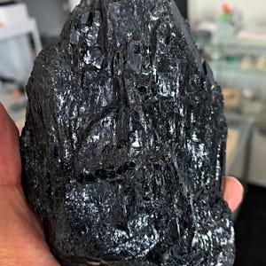 Extra large raw black tourmaline crystal from Brazil