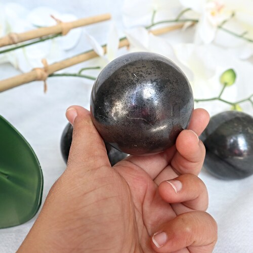 Natural retailer Hematite Sphere 55 mm