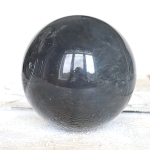 Extra Large Black Onyx Sphere: Home Decor, Meditation, Healing (150mm)