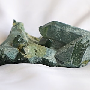 Raw Green Quartz Crystal Cluster Ghost Phantom, G5