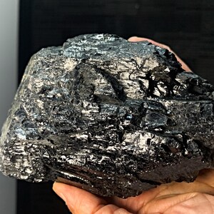 Natural black tourmaline chunk healing stone