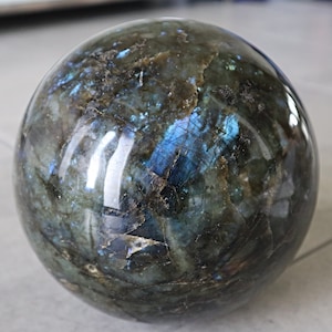 Extra Large Labradorite Sphere 165 mm 6.5 inch 16.5 Lbs, Flash Labradorite Sphere