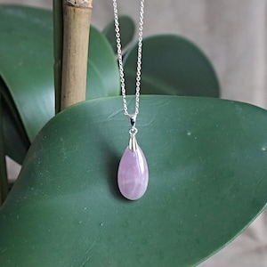 Kunzite Necklace Sterling Silver