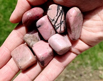 Rhodonite Tumble Stone for Emotional Healing and Balance | Natural Crystal from Peru