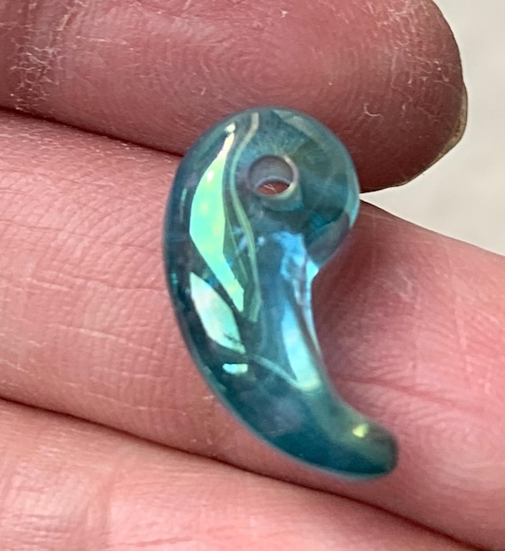 Aqua Aura Magatama • Blue Quartz Talisman • Polished Spiritual Amulet