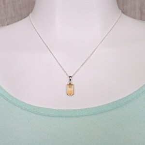 Citrine Pendant Necklace Sterling Silver solar plexus chakra