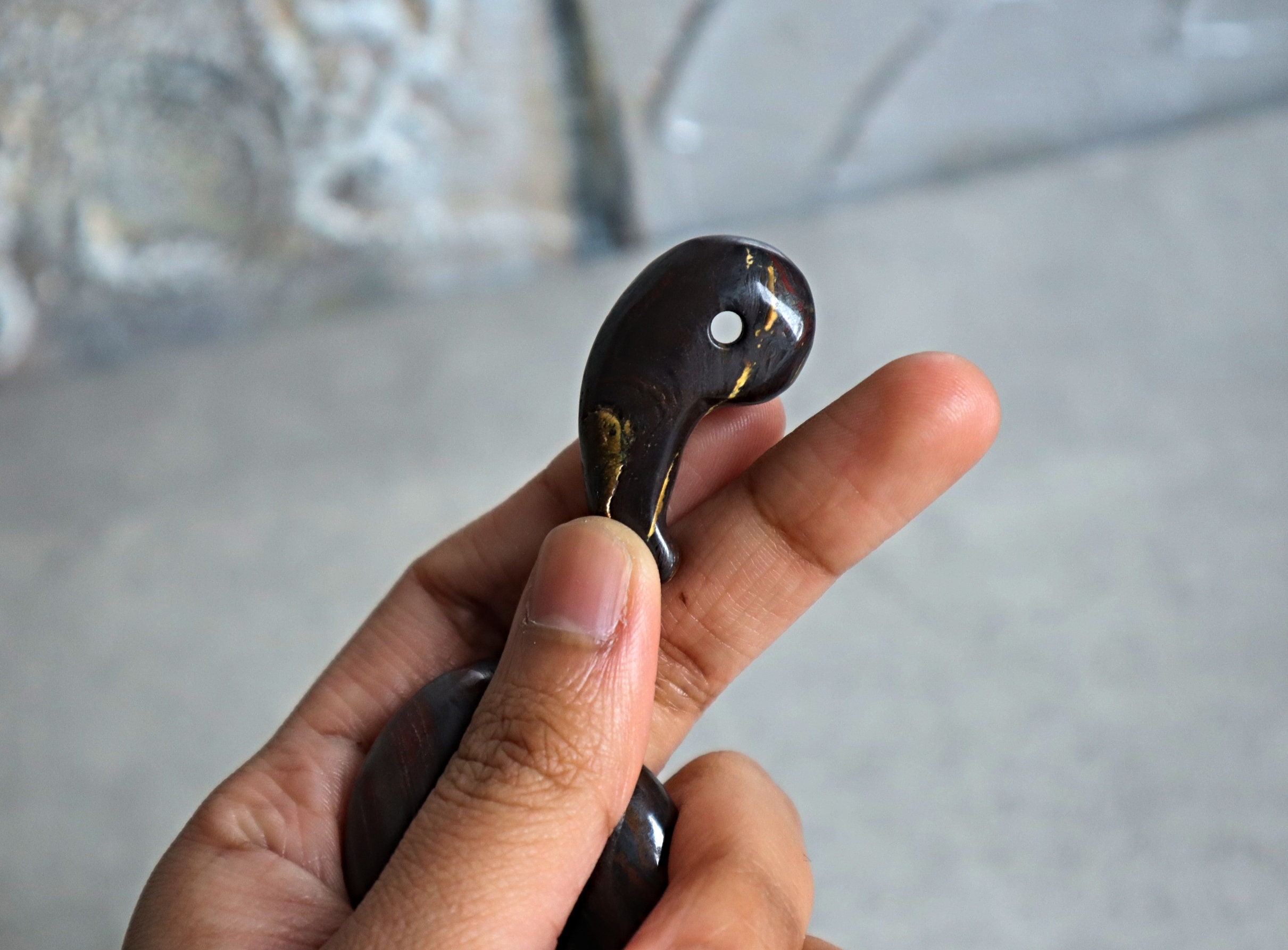 Iron Tiger Magatama Stone – Japanese Amulet for Strength