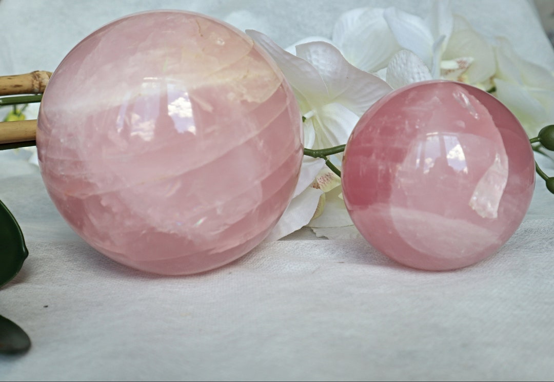 Rose Quartz Sphere Large Rose Quartz Ball Home Decor Gifts Etsy