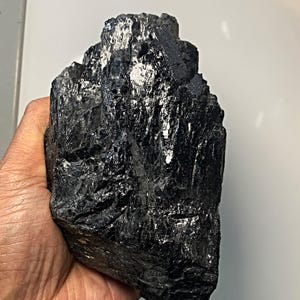 Natural black tourmaline chunk healing stone