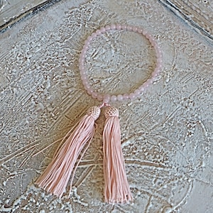 Rose Quartz Japanese Nenju Juzu Mala Meditation Gift Rosary