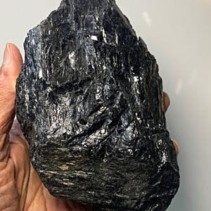 Grounding black tourmaline raw mineral rock
