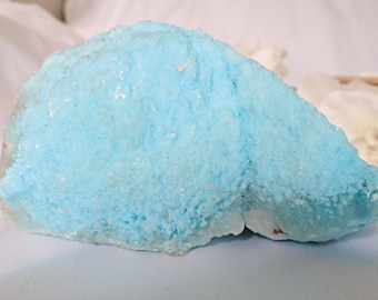 Large Raw Blue Aragonite Mineral Specimen | Calming Crystal Stone