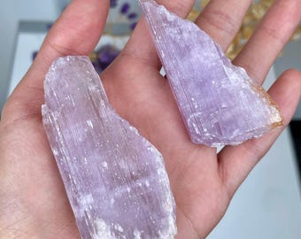 Raw Kunzite Crystal | Pink Heart Healing Stone, Collector Specimen