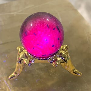 UV Reactive Ruby Sphere Natural 20mm | Fluorescent Ruby Crystal Orb 85ct