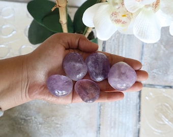 Amethyst Palm Stone, Amethyst Pocket Stone, Amethyst Massage Stone, Mental and Emotional Wellness Gift