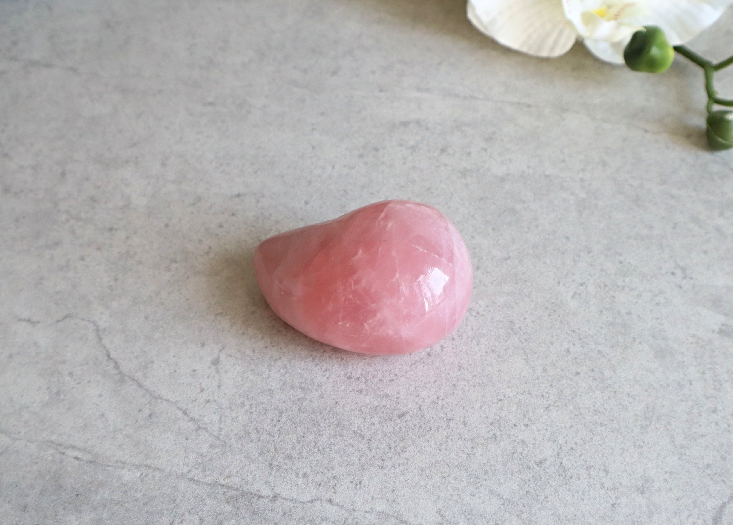 Rose Quartz Massage Stone, Stress Relief Crystal, Calming Stone Crystal