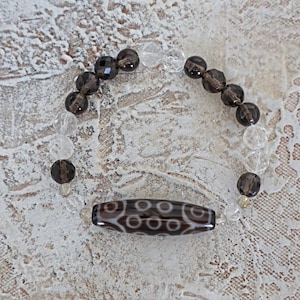 21 Eyed Dzi Bead Bracelet| Tibetan Agate Dzi Bead Bracelet | Bead Bracelet| Amulet of success and luck