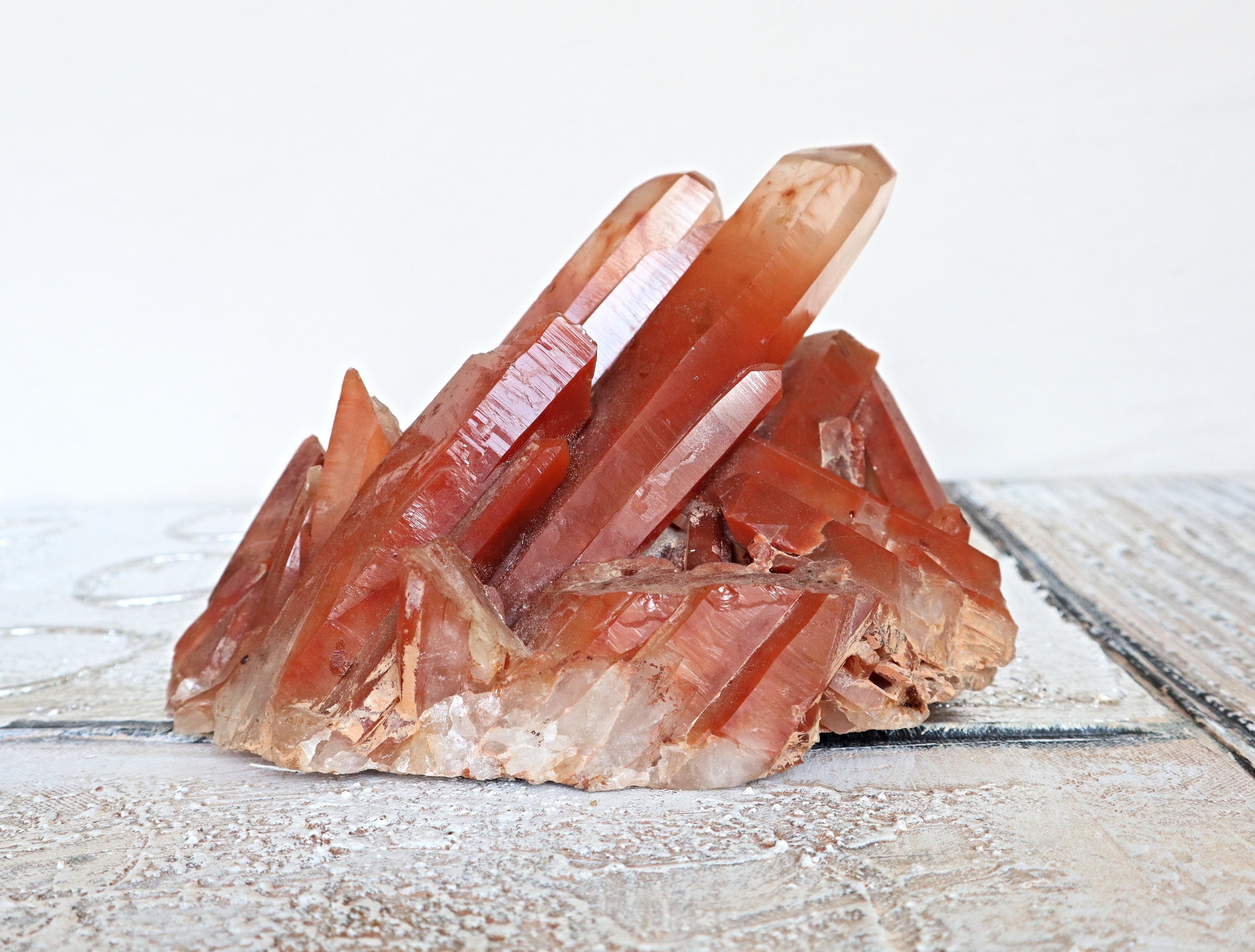Large Red Hematoid Quartz Cluster, Himalayan Fire Quartz, Home Decor