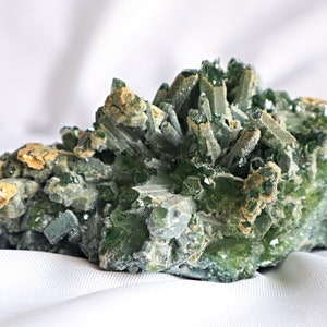 Raw Green Quartz Crystal Cluster Ghost Phantom, G3