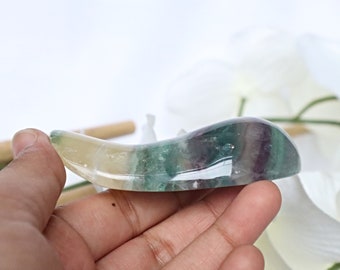 Fluorite Massage Wand, Natural Fluorite Massage Stone, Meditation Crystal Stone Gift