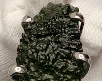 Moldavite Pendant Sterling Silver Authentic Natural