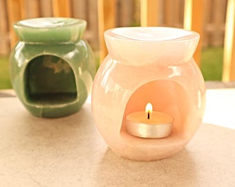 Diffusor für ätherisches Öl aus Rosenquarz: Handgeschnitzte Kristall-Aromatherapielampe