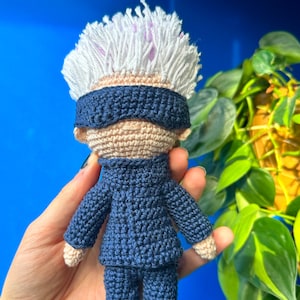 JJK Inspired crochet pattern guy white hair blindfold Amigurumi Jujutsu Kaisen