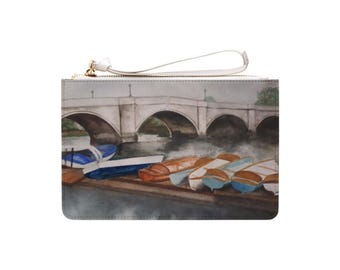 Kuvertväska med illustrerad flodmotiv för en vän
