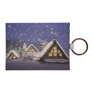Porte-cartes de crédit imprimé scène d'hiver, idée cadeau de Noël