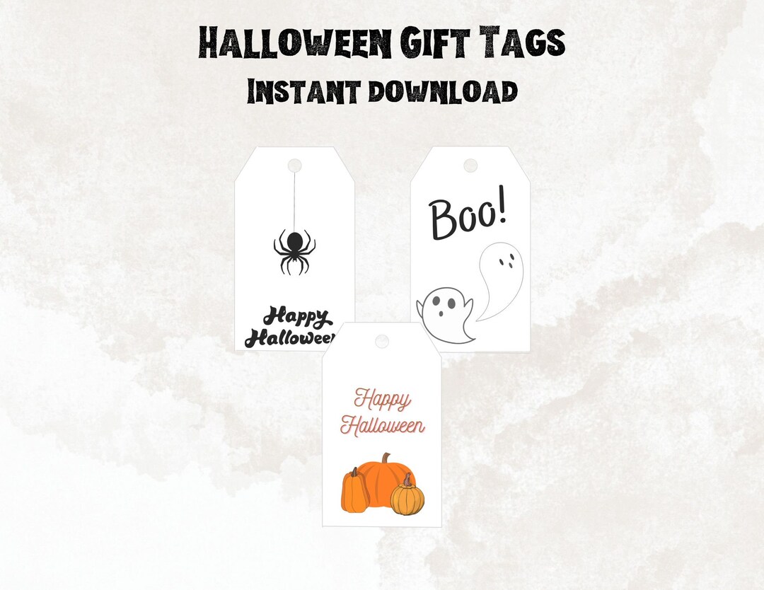 Halloween Gift Tag Printable Cute Ghosts and Pumpkins Gift Etsy
