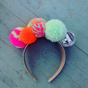 Pom Pom mirror disco ball festival crown headband