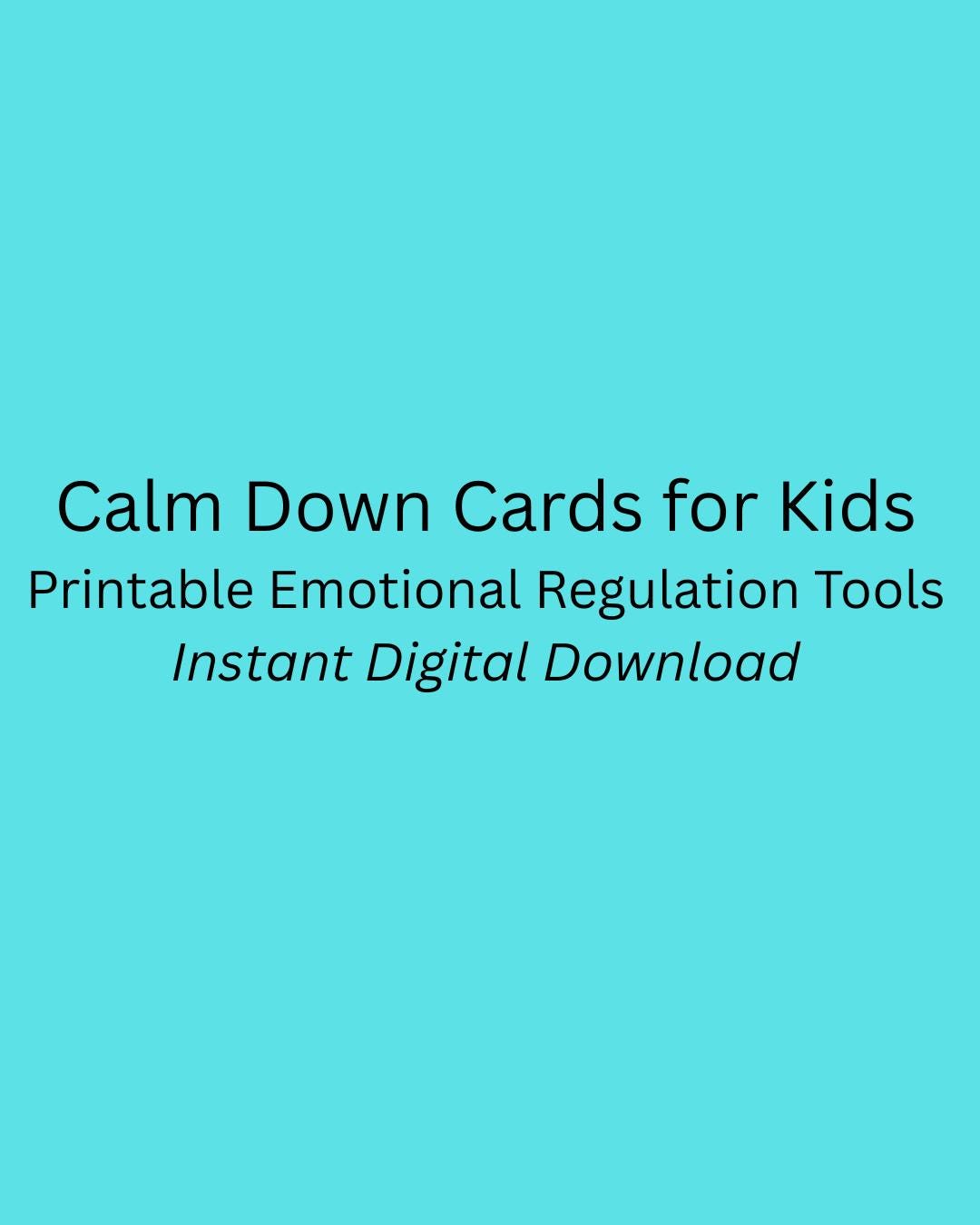 Calm Down Cards for Kids | Printable Emotional Regulation | Breathing ...