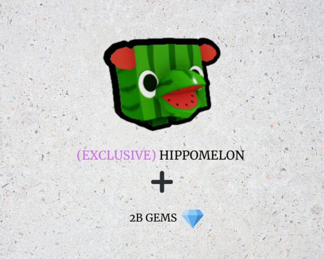 Pet Simulator X Exclusive Hippomelon 2B Gems Etsy