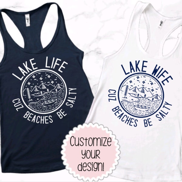 Lake Life / Wife Bachelorette Cute Custom Glamping Tank | Bach Party Group Shirts | Bachelorette Party | Girls Weekend | Birthday Party Tank