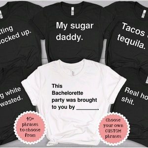 Camisetas temáticas de grupo de despedida de solteira Cards Against Humanity | Despedida de solteira e despedida de solteiro | Camiseta unissex Bella + Canvas 3001 CVC