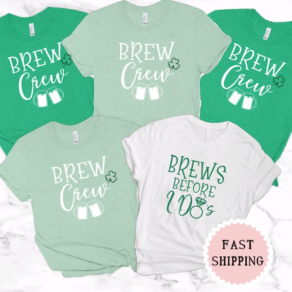 Brew Crew St Patty's Day Bach Group Shirt / Brews before I do / Bachelorette Party / St Patricks shirts | Birthday Party | Bella + Canvas