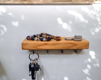 Eichen-Schlüsselbrett mit 10 Haken – Stilvoll & Vielseitig
