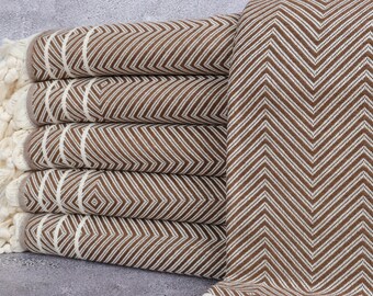 Picnic Blanket, Large Towel, Diamond Bedcover, 71x95 Inches Wedding Gift Blanket, Brown Bedspread, Bedding Bedspread, Organic Bedcover,