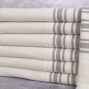 Turkish Beach Towel, Turkey Towel, Striped Peshtemal, 38x71 Inches Linen Towel, Bachelorette Party Gift, Brown and Natural Towel, Gym Towel,