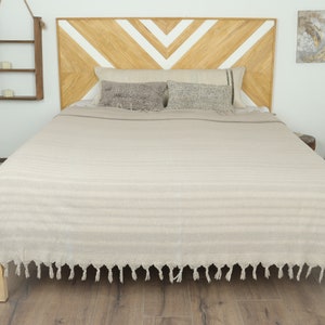 Wedding Gift Blankets, Bedcover, Beige Throw, Stonewashed Striped Blanket, 67x95 Inches Throw Blankets Boho, Turkish Throw, Yoga Blanket,